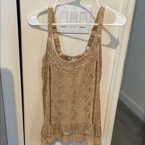 Chic Tan Lace Camisole for Women